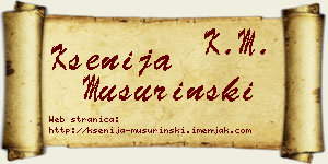 Ksenija Mušurinski vizit kartica